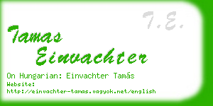 tamas einvachter business card